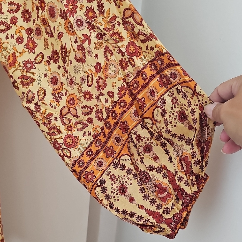 Aura Brown and Orange Ruffled Sundress - Picture 4 of 8